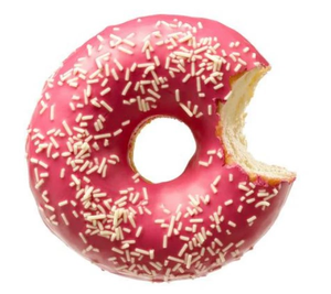 DONUT FRUTILLA CON CHOCOLATE BLANCO GR 