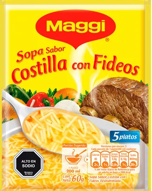 MAGGI SOPA COSTILLAFIDEOS X  GR 