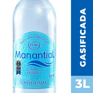 AGUA MANANTIAL CON GAS PET  LT