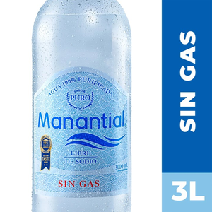 AGUA MANANTIAL SIN GAS PET  LT
