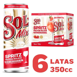 CERV SOL MIX FRUTOS ROJOS LATA SIX PACK X  CC 