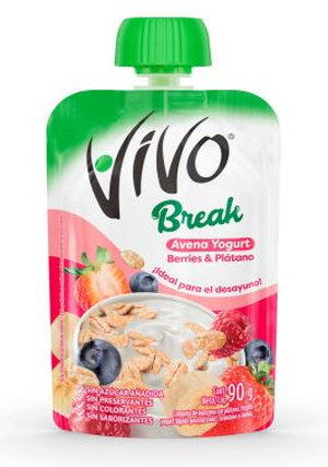 VIVO BREAK YOGURT BERRIES PLATANO   X  G       